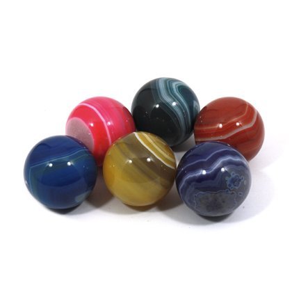 CrystalAge Banded Agate Sphere ~ Blue - SAGB Mini
