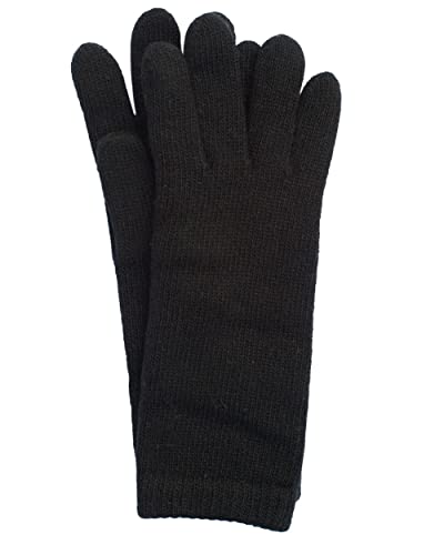 FosterNatur, Premium Women's Roughened Gloves, 100% Merino Wool, black, 8