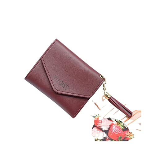 Wallet Women/men Ladies Purse woman/male Credit Card Holder Wallet Case Money Bag Wallets(Type B wine red)