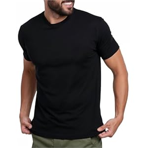 INTO THE AM Men’s T-Shirts Soft Cotton Blend Crew Neck Tee S – 4XL Athletic Fit Plain Basic T-Shirt for Men