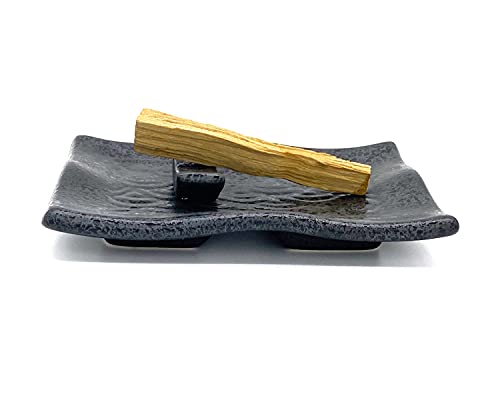 TOBOHU Black Rectangle Ceramic Palo Santo Stick Holder, Palo Santo Burner