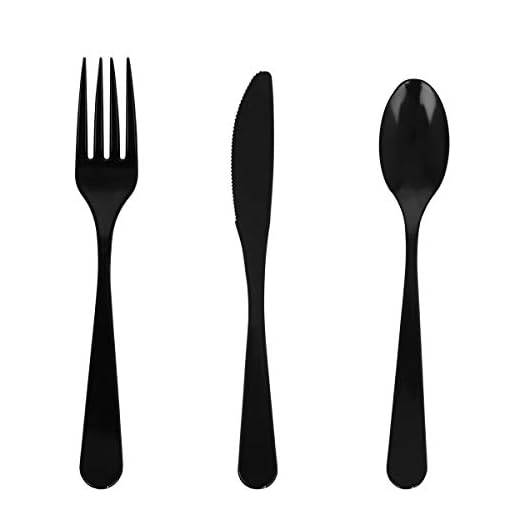 Supernal 360pcs Black Plastic Utensils Black Plastic Cutlery Plastic Forks and Spoons 120 Plastic Forks 120 Plastic Spoons 120 Plastic Knives Plastic Party Cutlery Pack Set for Party Wedding Birthday