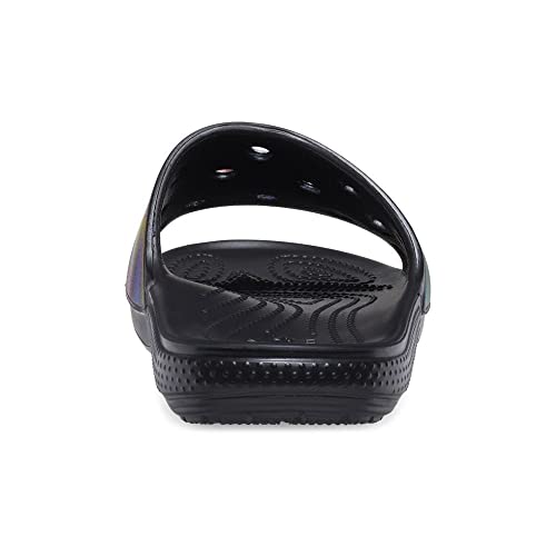 CROCS Classic Crocs Solarized Slide - Black/Multi - M5W7 , 207557-0C4-M5W7, Unisex Adult , Black/Mul