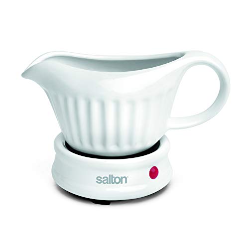 Salton Entertaining Gravy and Sauce Boat Warmer, Small, White