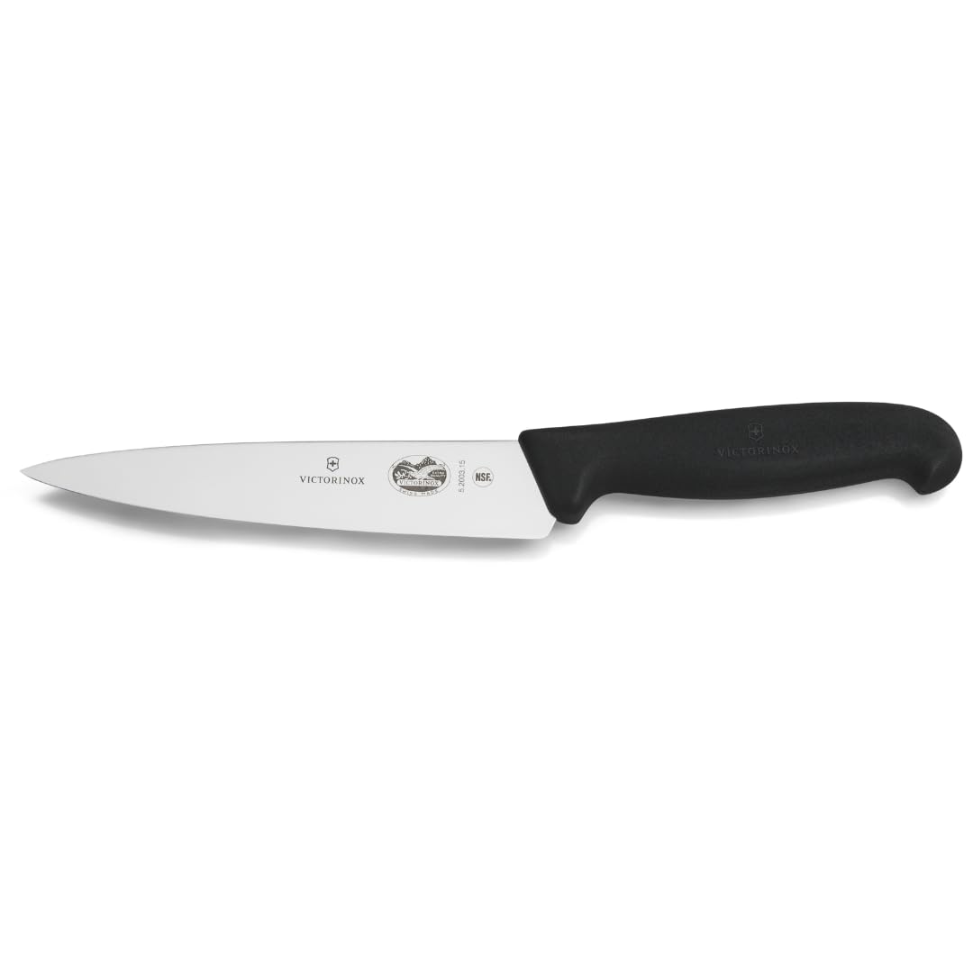 Victorinox Fibrox 6 Inch Straight Chef's Knife,Black