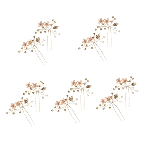 Épingles à cheveux en U dorées de qualité pour chignon de mariage avec fleurs élégantes