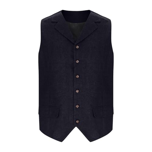 Mens Work Vest Business Casual Wedding Formal Groomsmen Vintage Formal Vests Prom Jacquard Tweed Vest With Pockets3