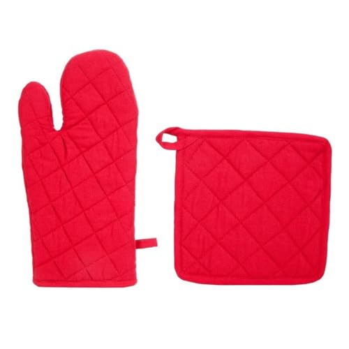 Paris Prix Atmosphera Créateur d'intérieur - Gants & Manique de Cuisine Coton 33cm Rouge