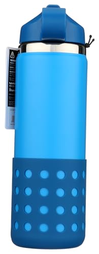 Image of Hydro Flask 20 Oz Kids Wide Mouth Straw Cap And Boot Lake