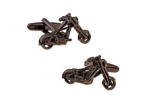 Mancuernillas para hombre KnBoB estilo motocicleta negras elegantes miniatura 1