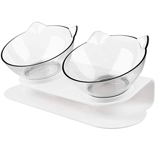 Makerfire Futternäpfe Katzenfutter Katzennäpfe Futternapf Katze rutschfeste Basis Doppelschüssel Hundenapf Katzennapf für Futter Wasser