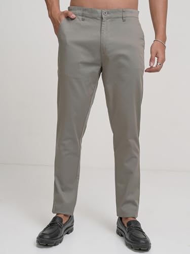 Image of Highlander Men's Slim Fit Formal Trousers | Ankle Length |Smart Trousers for Men | Chino Trousers for Men|Elegant Design | Comfortable Fabric for Daily Work & Formal Occasions