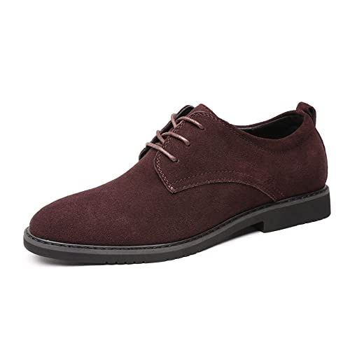Zapatos Oxford de ante para hombre, estilo clásico británico, mocasines con borlas para uso casual y de negocios, suela suave para conducir, Suela negra marrón, 42 EU