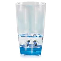 Deluxebase Floatarama Tumbler - Dolphin from Acrylic Drinking Glass with Floating Animal Figurines. 250ml BPA Free Dolphin Tumbler for Children and Adults.