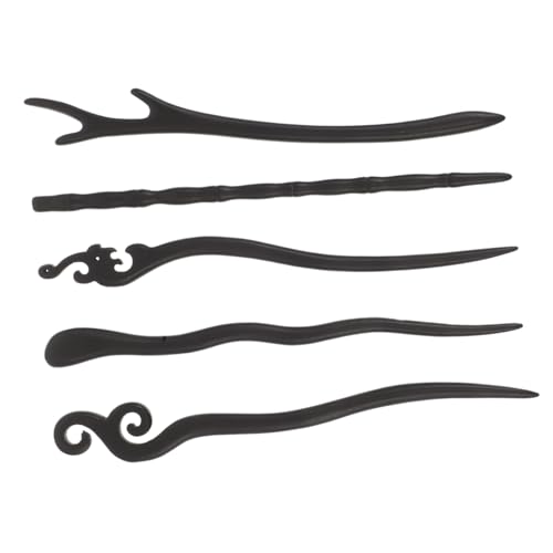 CTIRCHIU 5個ヘアスティック 檀材使用 風レトロヘアピン シンプルで丈夫な和風ヘアアクセサリー まとめ髪用お団子ヘアスティック 婚礼やパー