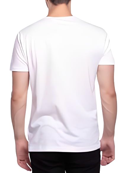 Image of Round Neck Typography Solid Colour Men's T-Shirt