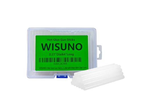 WISUNO-Hot Glue Gun Sticks,100 Pack,0.27" Diameter and 4" Long Hot Melt Glue Sticks,Compatible with Most Mini Glue Guns