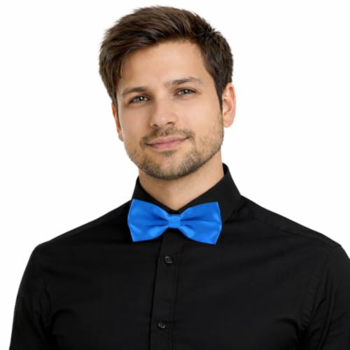 Image of Mens Classic Solid colour Bowtie 6pcs /12pcs Combo Pre-tied Satin polyester Formal tuxedo Bow tie Set For Boy Women and Men & Adjustable Length