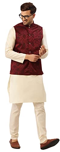 Maple Clothing Men's Indian Nehru Jacket Traditional Waistcoat India Wedding Guest Outfit Vest3