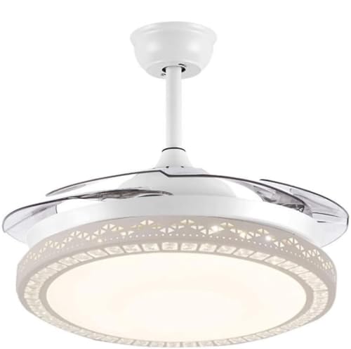 MCLIUJIA Ventiladores para El Techo con Lámpara Ventilador De Techo Moderno De 42 Pulgadas, Luz con Aspas Retráctiles, Ventilador De Techo, Lámpara Creativa con Control Remoto