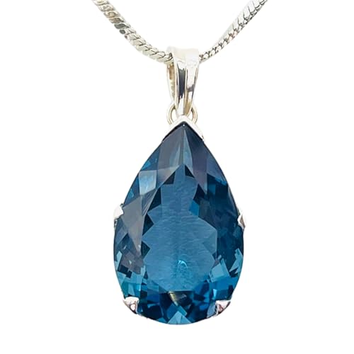 Collier topaze bleue naturelle en argent, le bijou idéal pour illuminer vos tenues