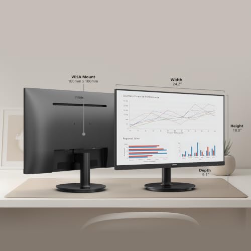 Philips 27" Computer Monitor FHD 100Hz VA VESA Eye Care, 271V8LB | 1920×1080 LED Monitor, 4ms GtG, HDMI 1.4, VGA, Adaptive Sync, Flicker-Free, Low Blue Light, 4yr Advance Replacement Warranty - image 6