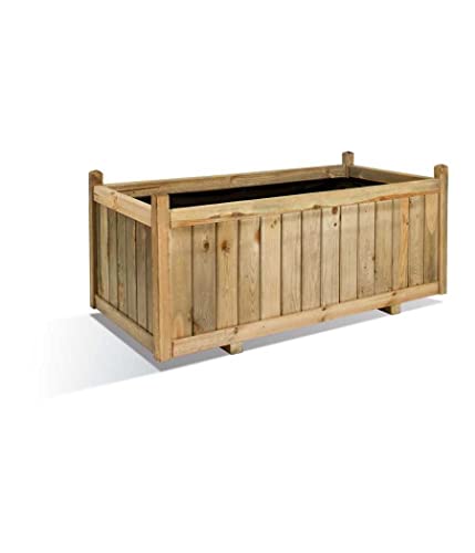 CERLAND Bac à Fleurs rectangulaire en Bois Vendôme - 120 x 60 x 50 cm