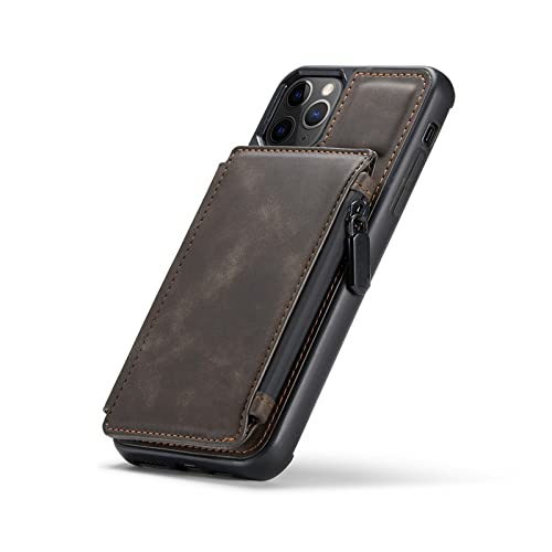 Étui en cuir iPhone XS Max style portefeuille vintage chic teinte café