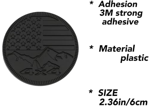 Image of CONGCONG for Jeep Emblem babge Snow Mountain Emblem 4x4 Metal Automotive Badge Specifically Designed for The Jeep Wrangler Cherokee - Stick it Anywhere (Snow Mountain Dumb Black)