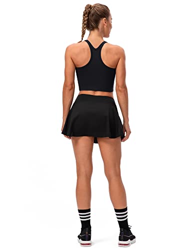Lavento Women's Racerback Sports Bra Yoga Crop Top with Built in Bra (6, Brushed Black) - Image 4