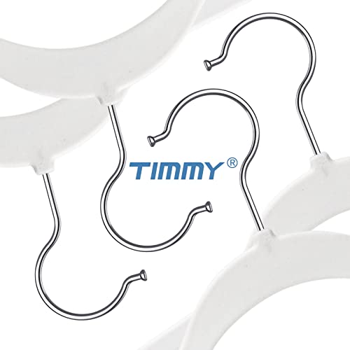 Timmy Hangers Non-Slip Velvet Hangers - Suit Hangers (50-Pack) Ultra Thin Space Saving Coat Hanger And Heavy Duty Clothes Hangers Hold Up-To 10 Lbs-White/Silver #TOP5