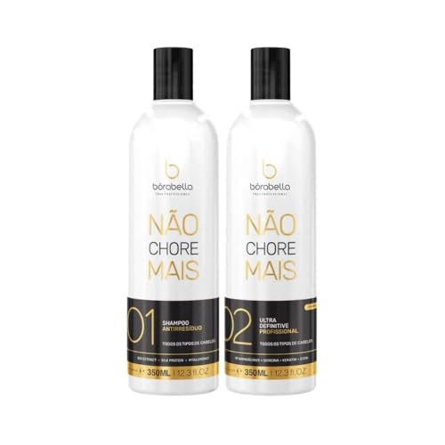 Progressiva Sem Formol Borabella Not Cry More - Alisamento Capilar Profissional, Liso Natural e Brilho Intenso - Kit 2x350ml