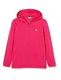  United Colors of Benetton Mädchen Felpa Zip Strickjacke, Pink (Pink Peacock 2l3), 116 (Herstellergröße: Small)