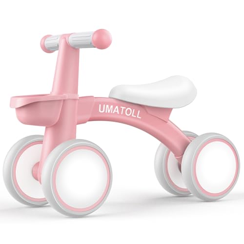 Umatoll Bicicleta sin Pedales para niños a Partir de 1 Año de Equilibrio, Juguetes Bebés de 12 a 24 Meses, Bici Bebe con Canasta, Pimera Bicicleta para Niños y Niñas como Regalo Cumpleaños(Rosa)