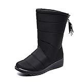 Women Winter Snow Boots Lightweight Warm Fashion Boot Water-Resistant Mid Calf Boots Slip on Outdoor...