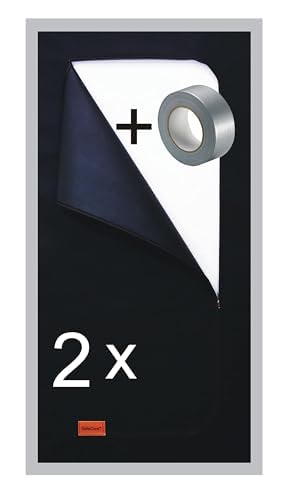 SafeCore Staubschutztür mit Reißverschluss 2x 220x110 cm mitBand – Doppelseitiger Reißverschluss, Premium Polypropylen-Vliesstoff, staubdichte Bauabdeckung für Renovierung, flexible Staubschutzwand