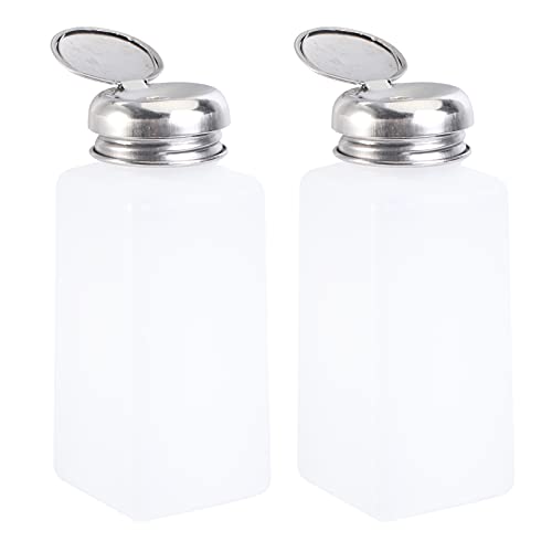 iplusmile Push Down Empty Bottle Empty Pump Dispenser Alcohol Bottle for Lip Eye Makeup Nail Polish Remover (250ml, 2Pcs)