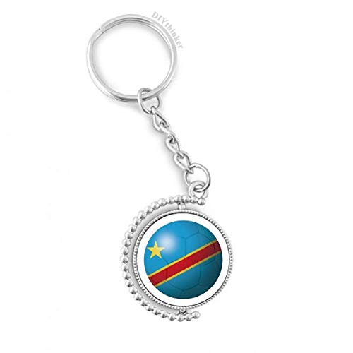 Llavero de fútbol de Congo giratorio un regalo original para aficionados