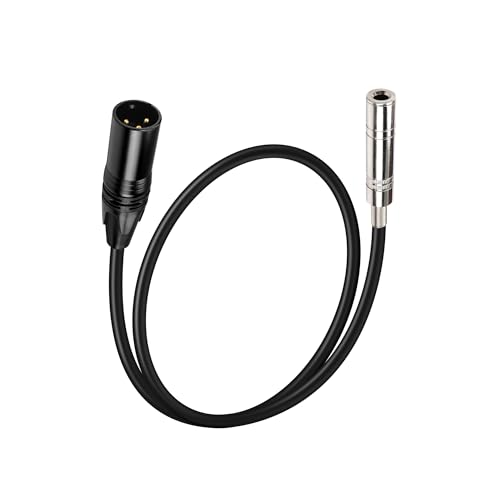 PNGKNYOCN 1/4" to XLR Cable,Balanced XLR Male to 6.35mm TRS Female Microphone Audio Cable for Speakers Stage, DJ and More(50cm)