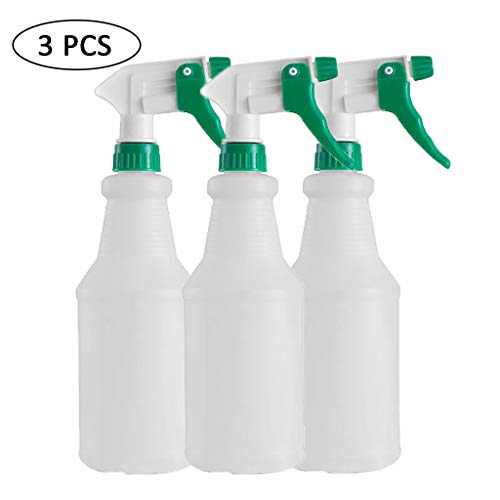 Heavy Duty Spray Bottles for Cleaning Solutions 3 Pack 25oz/750ml All-Purpose Spraying Bottles Sprayer Leak Proof Mist Empty Refillable Water Bottle for Cleaning Solution Planting Pet, Green