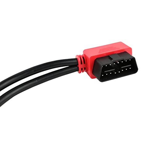 iKKEGOL 30cm/12 Right Angle OBD2 OBD II Y Splitter Cable 1x Male and 2X Female J1962 Port Cord Adapter-Red