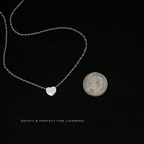 EFYTAL Matching Necklace for Mom and Daughter, 925 Sterling Silver Dainty Heart Necklace Set of 2, Back to School Gifts, Mommy Daughter Necklace Set4