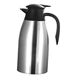 BESPORTBLE Hervidor Térmico de Acero Inoxidable 304 de 2l Doble Pared y Aislamiento al Vacío, Jarra de Agua Grande para Bebidas Calientes, Apto para Uso Doméstico y Camping, Tapa Segura