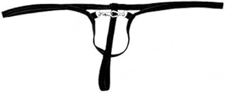 bnf Men's Low Rise Thongs Underwear | Elastic Spandex U Shape Pouch with Double Key Chains | Breathable Comfort Innerwear Black-picture-30