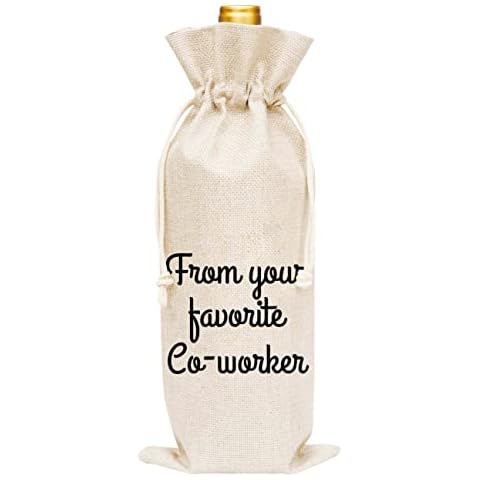Co-worker Wine Bag - Burlap Wine Bottle Cover Gift Bag for Boss, Colleague, Employees, Co-worker - 1 Pc Wine Bag(C43) Cover