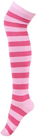 HDE Women's Extra Long Striped Socks Over Knee High Opaque Stockings