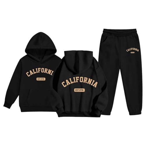 CALIFORNIA Girls Boys 2 Piece Tracksuit Letter Printed Pullover Sweat Shirts and Jogger Pants Aesthetic Clothes Sets2