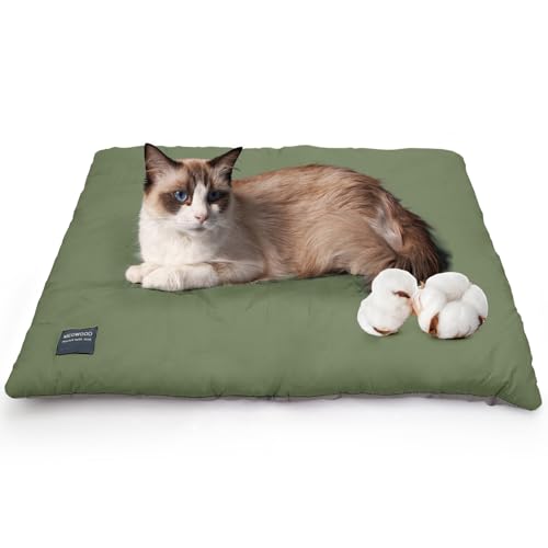 Meowgod 100% Cotton Cat Bed Mat,Warming Cat pad, Pet Warm Pad for Cats, Mat for Dog and Cats Indoor Bed Couch Sofa Floors,Water Resistant Warm Mattress Avaliable on Both Sides
