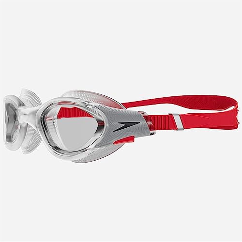 Image of Unisex Adult Biofuse 2.0 Clear Lens Swim Goggles - Tint & Red