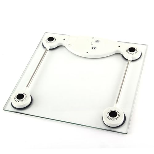 Ipetboom 1PC Transparent Square LCD Body Weight Scale Accurate Digital Bathroom Scale for Home Use Resolution Easy Read LCD Display Durable Design with Overload Indication